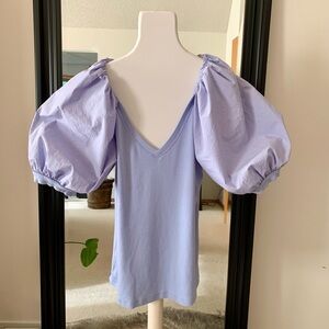 Blue Puffy Short Sleeve Shirt